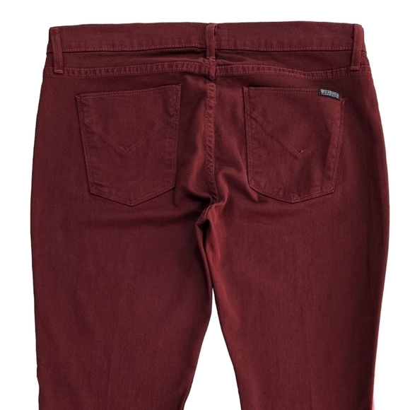 Hudson LouLou Tuxedo Stripe Burgundy Pink Skinny Jeans Cropped Low Rise - Picture 5 of 11